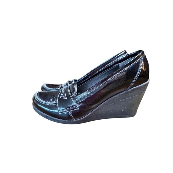 Bravo browns made in Italy leather women wedges shoes size 7.5 - Picture 6 of 14